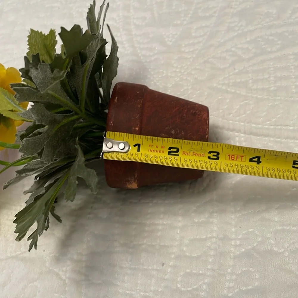 Faux Artificial Potted Yellow Ranunculus Lightly Used